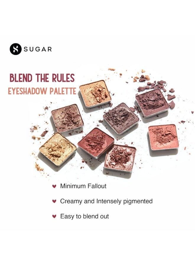 SUGAR Cosmetics Blend The Rules Eyeshadow Palette | Long Lasting, Smudge Proof & Shimmery Finish | 10.4 Gm - 01 Flawless (8 Warm Neutral Shades) - Image 3